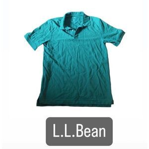L.L.Bean green polo shirt tee top short sleeve men’s M tall